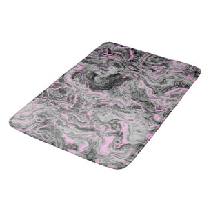 Pink and grey Marble abstract Bath Mat