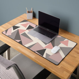 Pink and Grey Mid-century Modern Geometric  Desk Mat