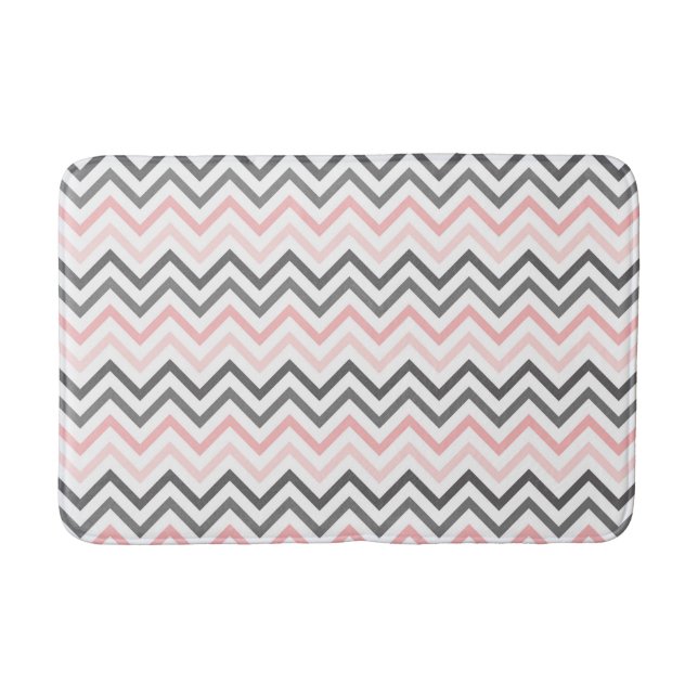 Pink and Grey Mix and Match Bath Mat (Front)