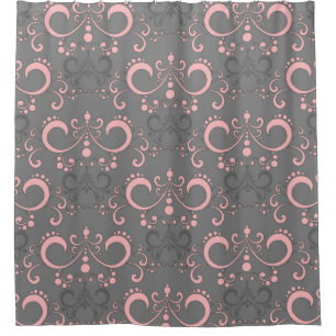 Pink and Grey Mix and Match Shower Curtain