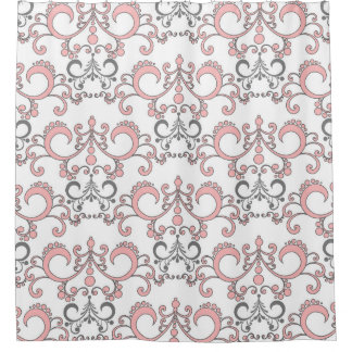 Pink and Grey Mix and Match Shower Curtain