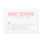 Pink and Grey Modern Typography Wedding RSVP Card