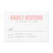 Pink and Grey Modern Typography Wedding RSVP Card