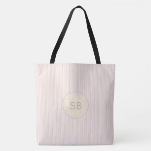 Pink and Grey Monogram Initials Name Your Own Tote Bag