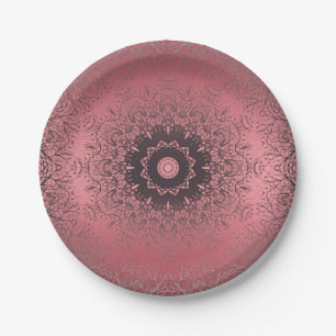 pink and grey paper plate