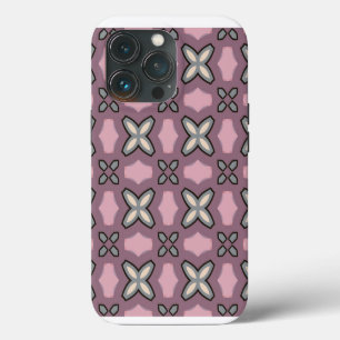Pink and Grey Pattern Design iPhone 13 Pro Case