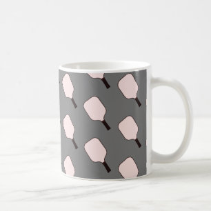 Pink and grey pickleball mug