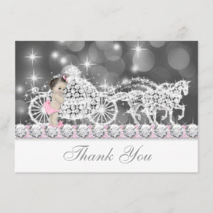 Pink and Grey Princess Baby Shower Thank You