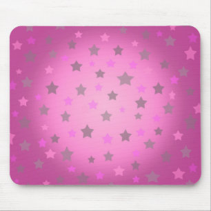 Pink and grey stars pattern mousepad