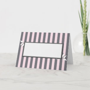 Pink and Grey Striped Card