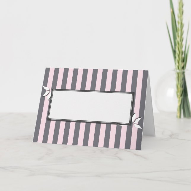 Pink and Grey Striped Card (Front)