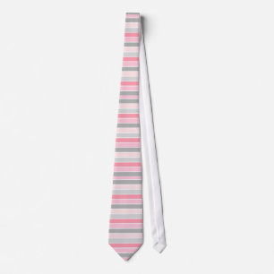 Pink and Grey Striped Tie
