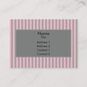 Pink and Grey Stripes Pattern Business Card