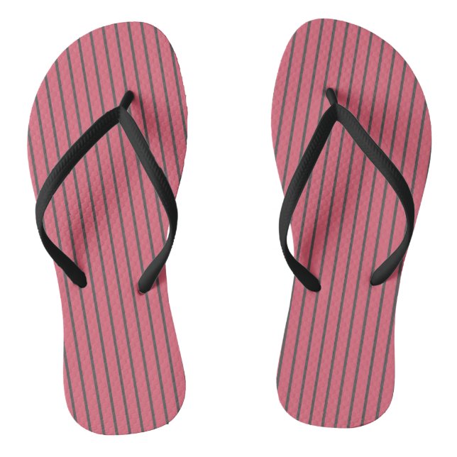 Pink and grey Stripes Thongs (Footbed)