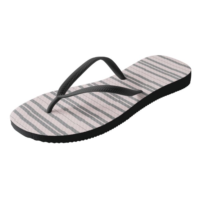 pink and grey stripes thongs (Angled)