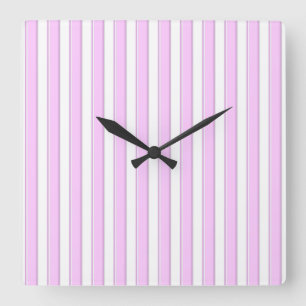 Pink and Grey Stripes Wall Clock