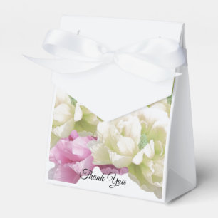 Pink and Ivory Peonies Favour Box