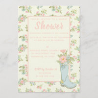 Pink and Ivory Rain Boot Wedding Shower