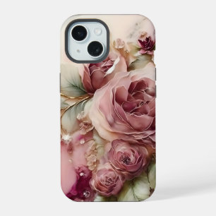 Pink and Ivory Roses  iPhone 15 Case