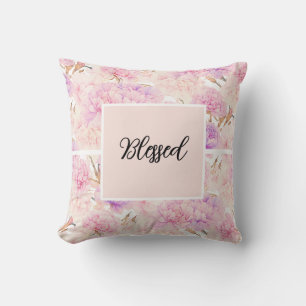 Pink and lavender carnations, cushion