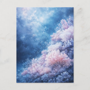 Pink and Lavender Coral Reef in Starry Blue Sea Postcard