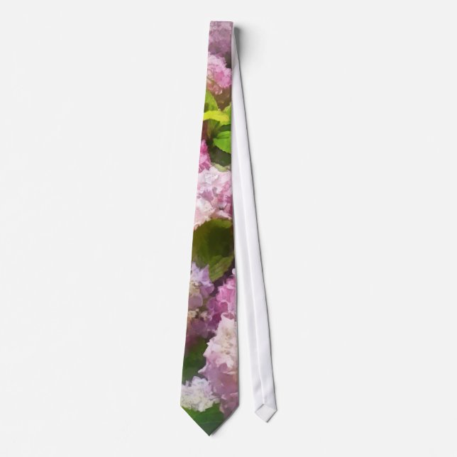 Pink And Lavender Hydrangea Tie (Front)
