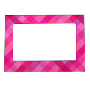 Pink and lavender plaid magnetic frame