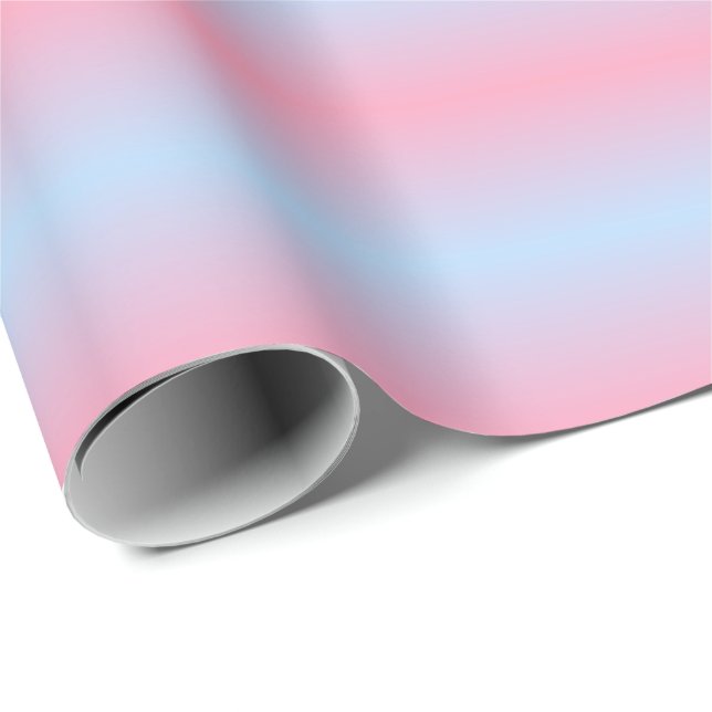Pink and Light Blue Gradient Striped Wrapping Paper (Roll Corner)