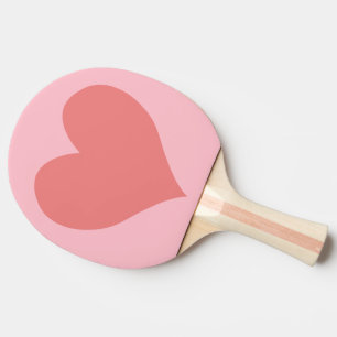 Pink and Light Coral Heart Ping Pong Paddle
