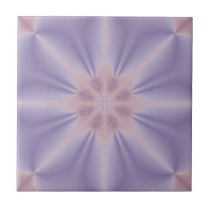Pink and Lilac 3D Flower Ceramic Tile