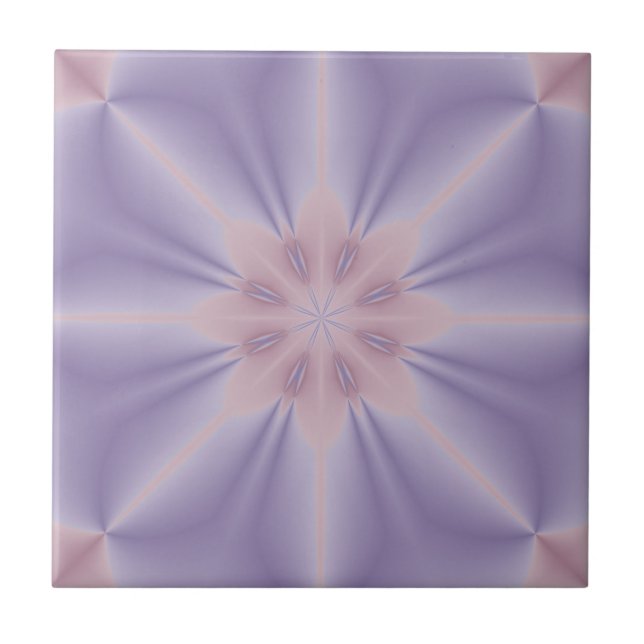Pink and Lilac 3D Flower Ceramic Tile (Front)