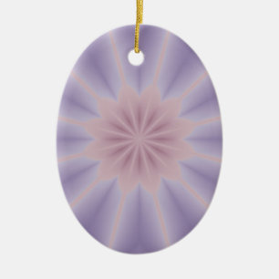 Pink and Lilac 3D Flower Three Ceramic Ornament