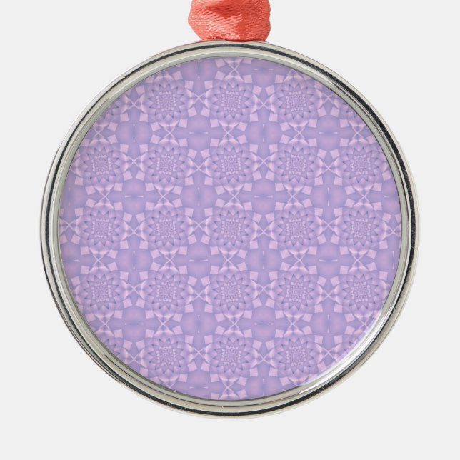 Pink and Lilac Pattern Metal Tree Decoration (Front)