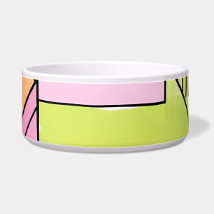 Pink and Lime-Green Patchwork Abstract