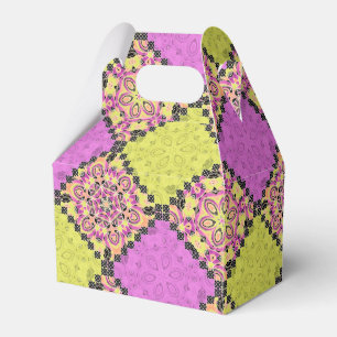 Pink and lime , patchwork favour box