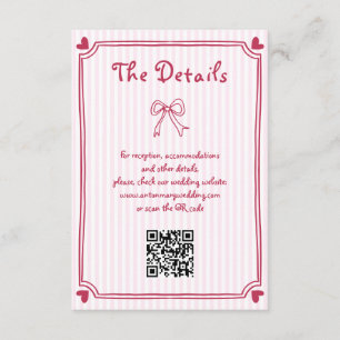 Pink and magenta Hand drawn scribble wedding Enclosure Card