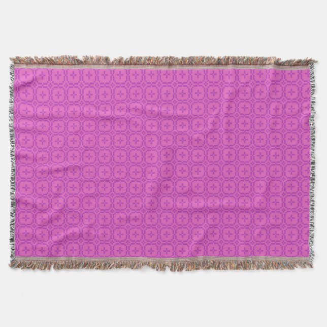 Pink and Magenta Welsh Tapestry Pattern Blanket (Front)