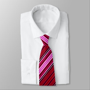 Pink and Maroon Stripes Tie