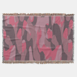 pink and mauve Camo abstract Throw Blanket