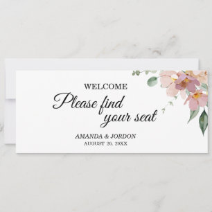 Pink and Mauve Vintage Floral Seating Chart Header