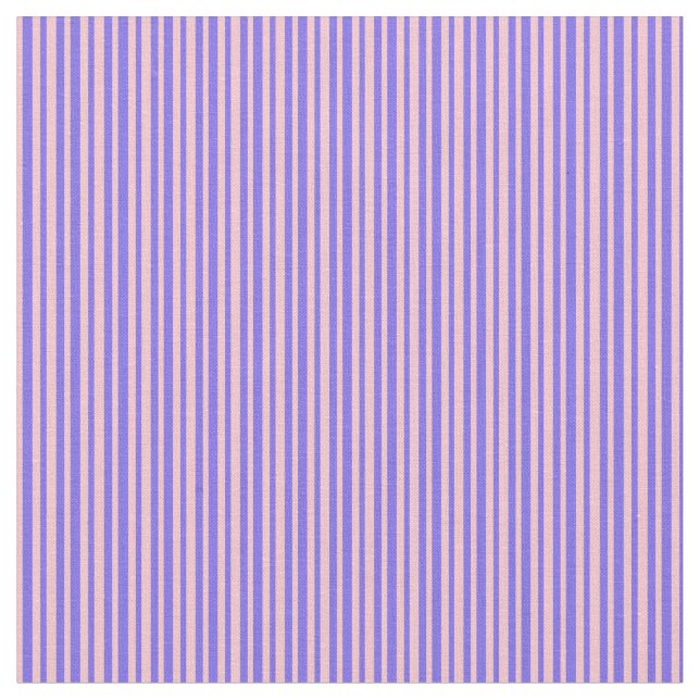 Pink and Medium Slate Blue Coloured Stripes Fabric (Close Up)