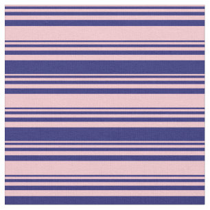 Pink and Midnight Blue Lined Pattern Fabric