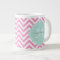 Pink and Mint Chevron Custom Monogram
