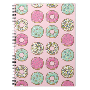Pink and Mint Doughnut Print Notebook