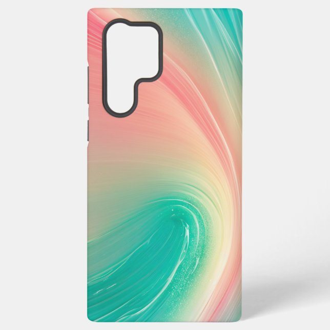 Pink and Mint Green Abstract Pattern Phone Case (Back)
