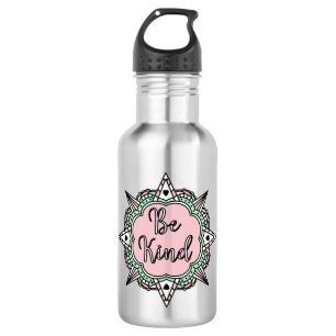 Pink and Mint Green Be Kind  532 Ml Water Bottle