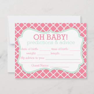 Pink and Mint Moroccan Predictions & Advice Card