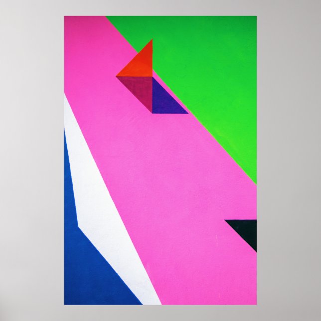 Pink and multicolored abstract art poster (Front)