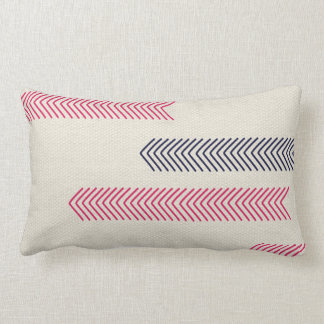 Pink and Navy Aztec Tribal Arrows Lumbar Cushion
