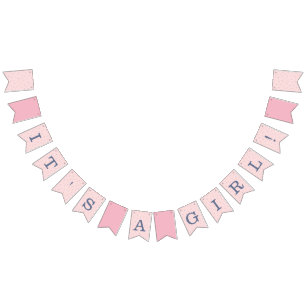 Pink and Navy Baby Shower Bunting